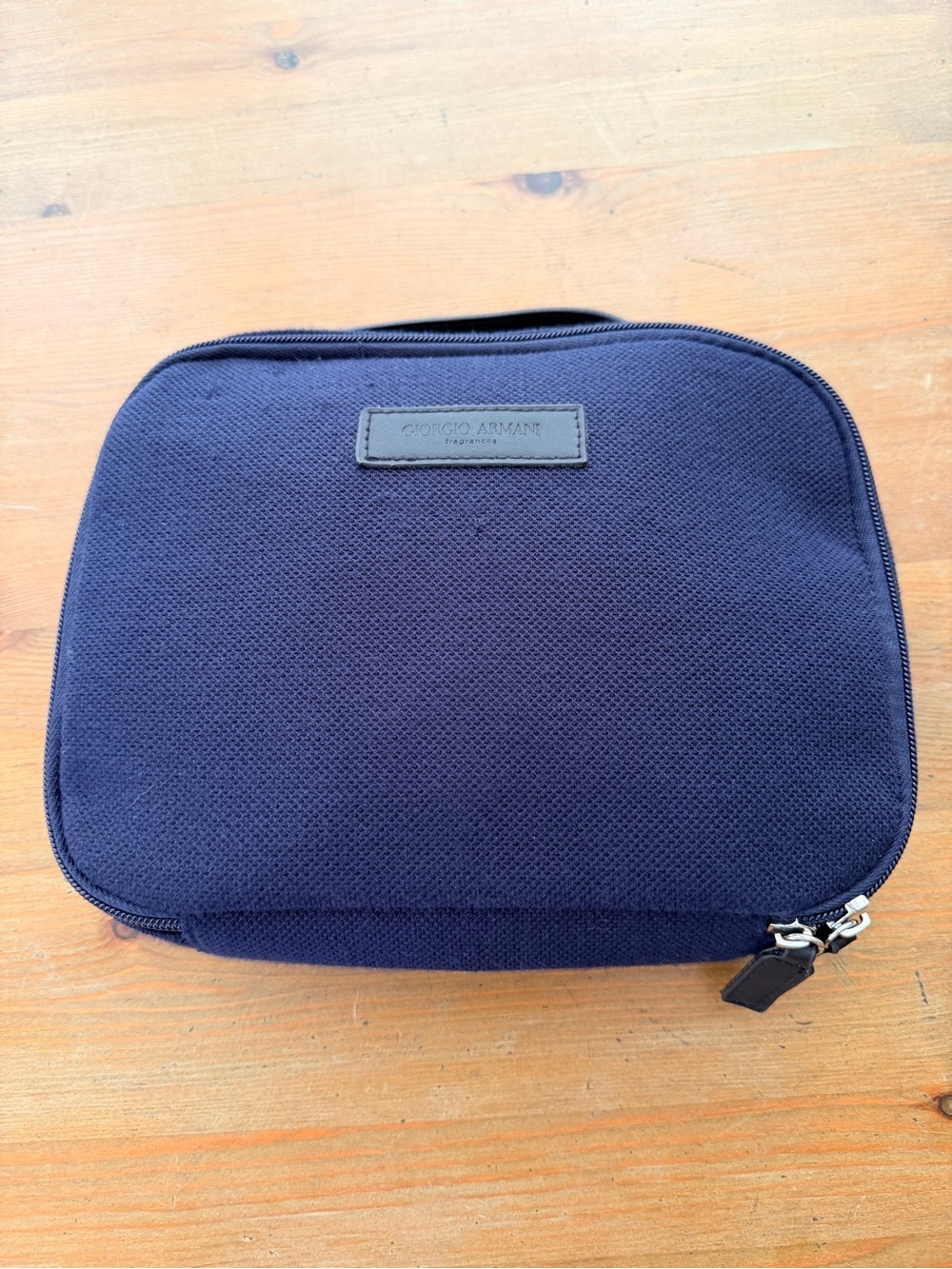 GIORGIO ARMANI Luxury Toiletry Grooming BAG Man Blue Travel POUCH Case
